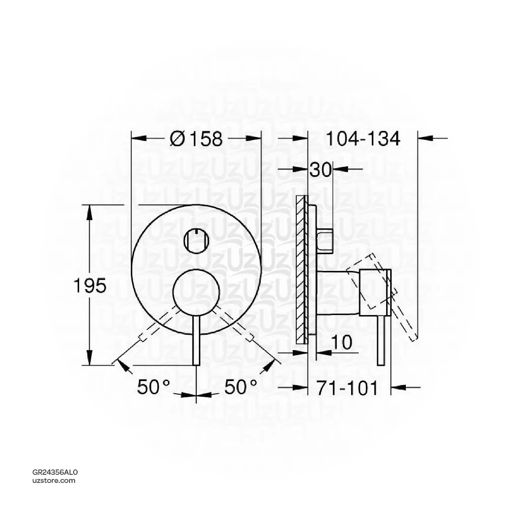 Uzstore GROHE Atrio Single-lever mixer with 3-way diverter , 24356AL0 , brushed hard graphite GR24356AL0-02.webp