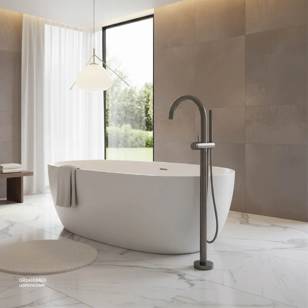 Uzstore GROHE Atrio Single-lever bath mixer , floor mounted , 24368AL0 , brushed hard graphite GR24368AL0-04.webp