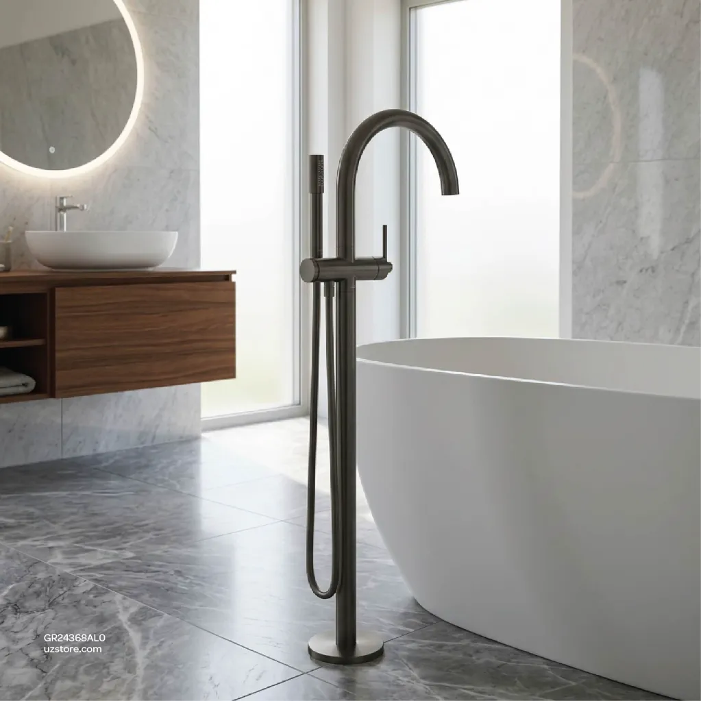 Uzstore GROHE Atrio Single-lever bath mixer , floor mounted , 24368AL0 , brushed hard graphite GR24368AL0-03.webp