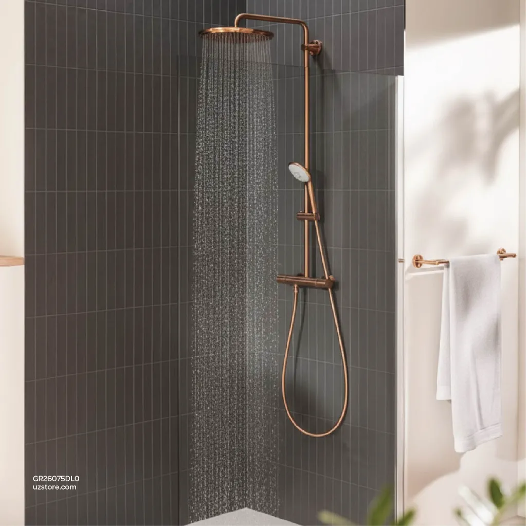 Uzstore GROHE Euphoria System 310 Shower system with safety mixer for wall mounting , 26075DL0 , brushed warm sunset GR26075DL0-04.webp