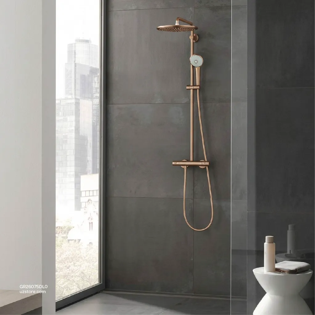 Uzstore GROHE Euphoria System 310 Shower system with safety mixer for wall mounting , 26075DL0 , brushed warm sunset GR26075DL0-03.webp