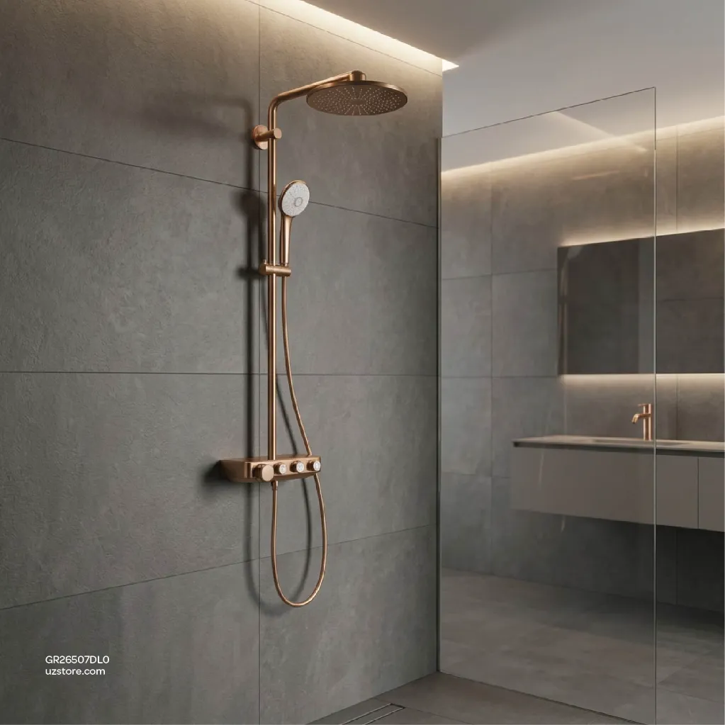 Uzstore GROHE Euphoria SmartControl System 310 Duo Shower system with Safety Mixer for wall mounting , 26507DL0 , brushed warm sunset GR26507DL0-03.webp