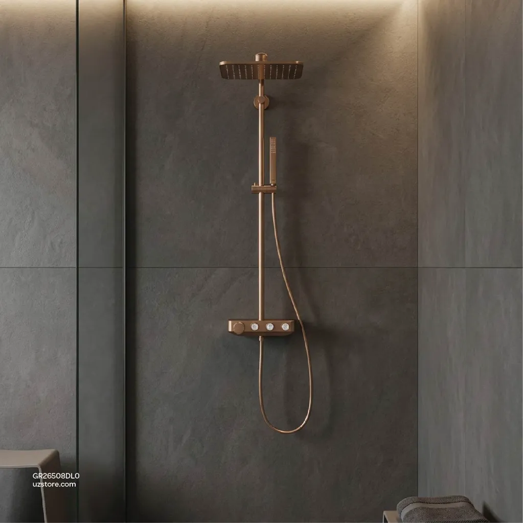 Uzstore GROHE Euphoria SmartControl System 310 Cube Duo Shower system with Safety Mixer for wall mounting , 26508DL0 , brushed warm sunset  GR26508DL0-04.webp