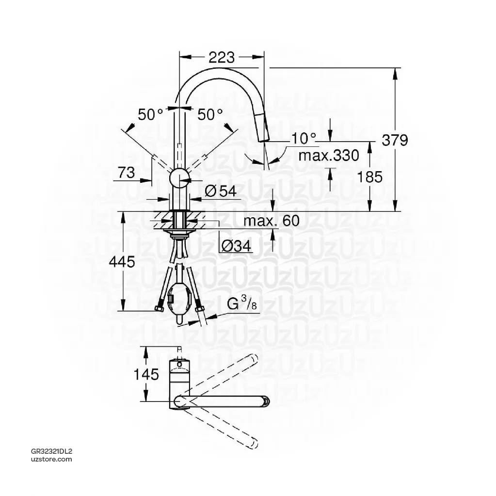 Uzstore GROHE Minta Single-lever sink mixer Half Inch , 32321DL2 , brushed warm sunset GR32321DL2-02.webp