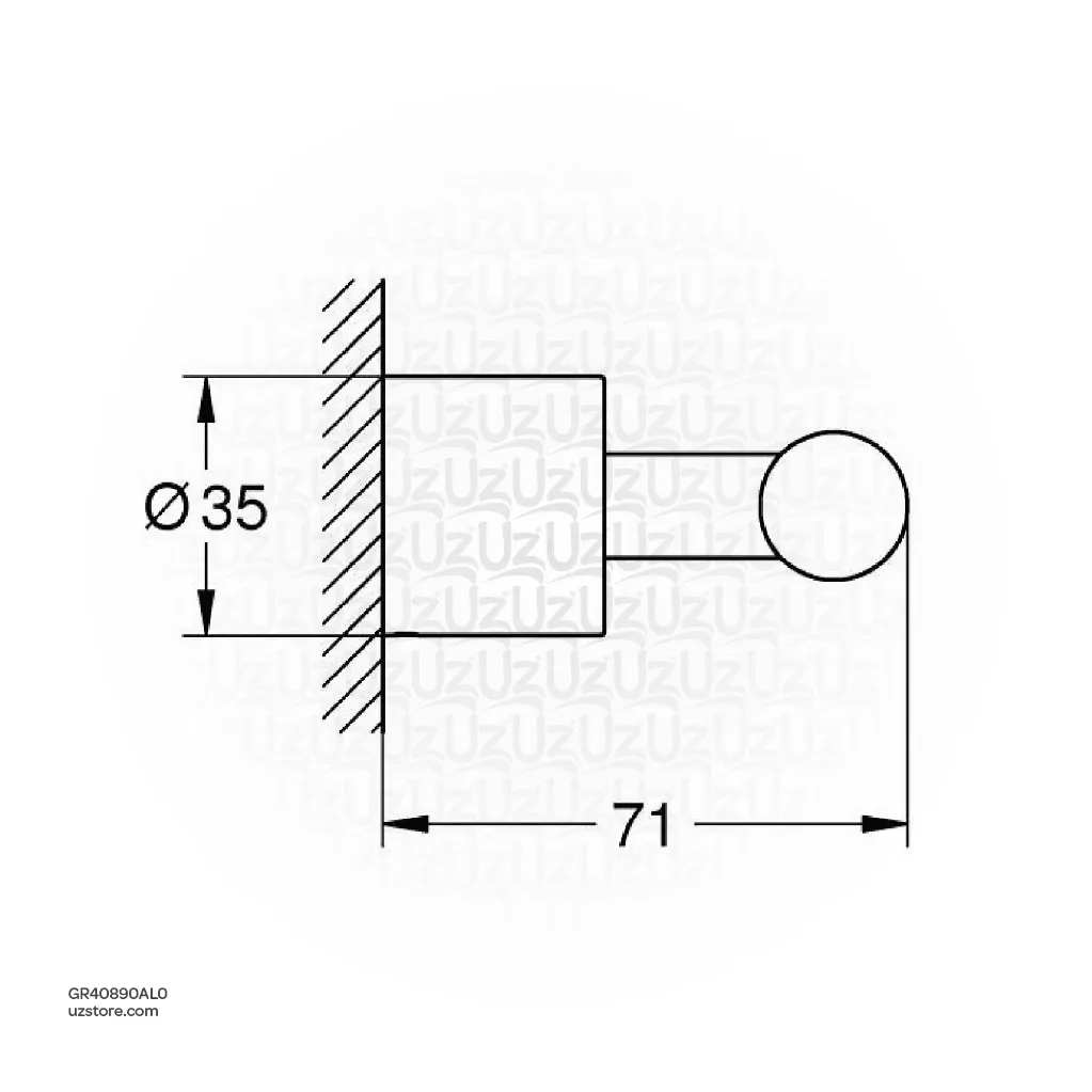 Uzstore GROHE Atrio Bathrobe hook , 40890AL0 , brushed hard graphite  GR40890AL0-02.webp