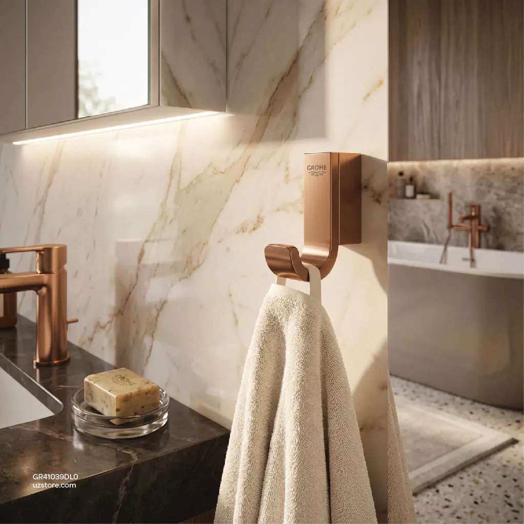 Uzstore GROHE Selection Single robe hook , 41039DL0 , brushed warm sunset  GR41039DL0-02-03.webp