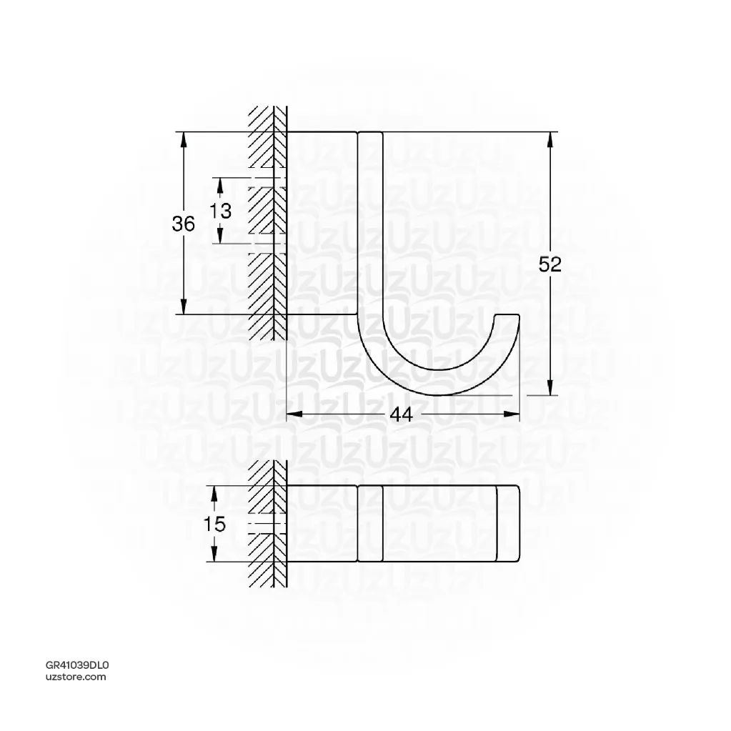 Uzstore GROHE Selection Single robe hook , 41039DL0 , brushed warm sunset  GR41039DL0-02.webp