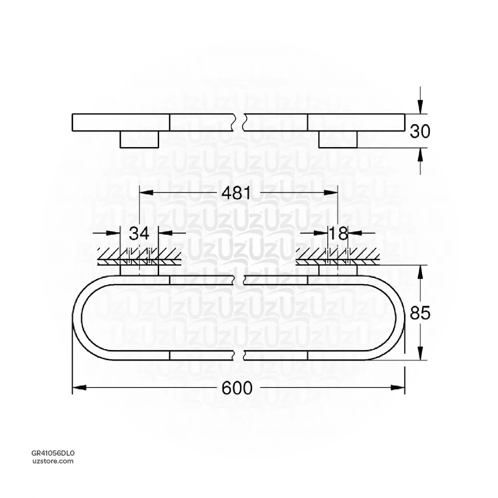 Uzstore GROHE Selection Towel holder , 41056DL0 , brushed warm sunset GR41056DL0-02.webp