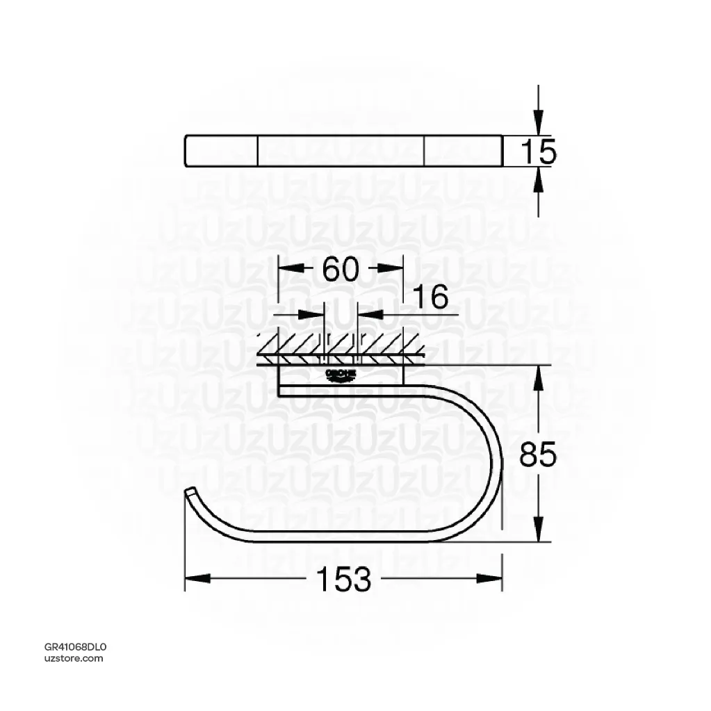 Uzstore GROHE Selection Toilet paper holder , 41068DL0 , brushed warm sunset GR41068DL0-02.webp