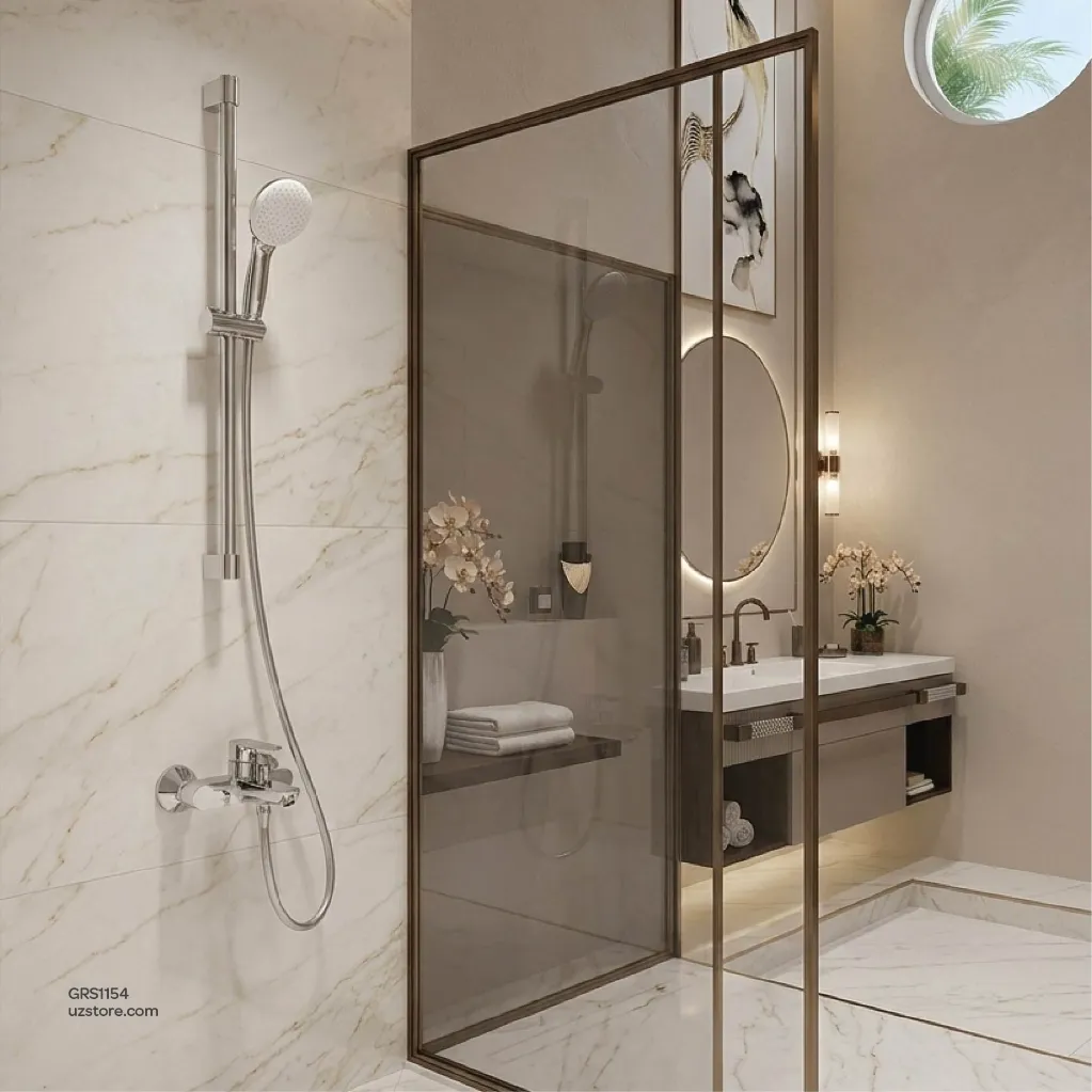 Uzstore   Grohe Bundle 154 (BauEdge Basin Mixer + BauEdge Shower Mixer +  Shower Kit+ 3 Angle Valves +Chrome Shattaf ) GRS1154-01-02.webp