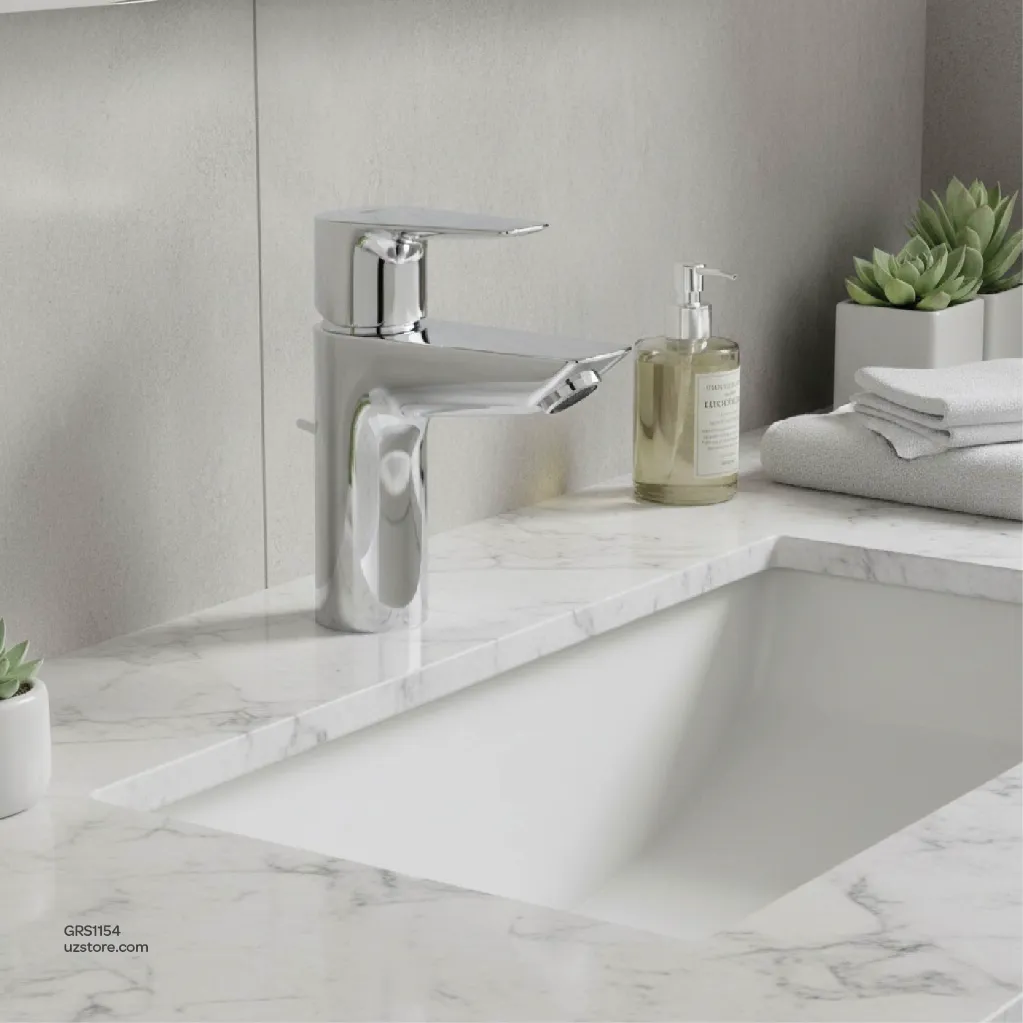Uzstore   Grohe Bundle 154 (BauEdge Basin Mixer + BauEdge Shower Mixer +  Shower Kit+ 3 Angle Valves +Chrome Shattaf ) GRS1154-01-03.webp