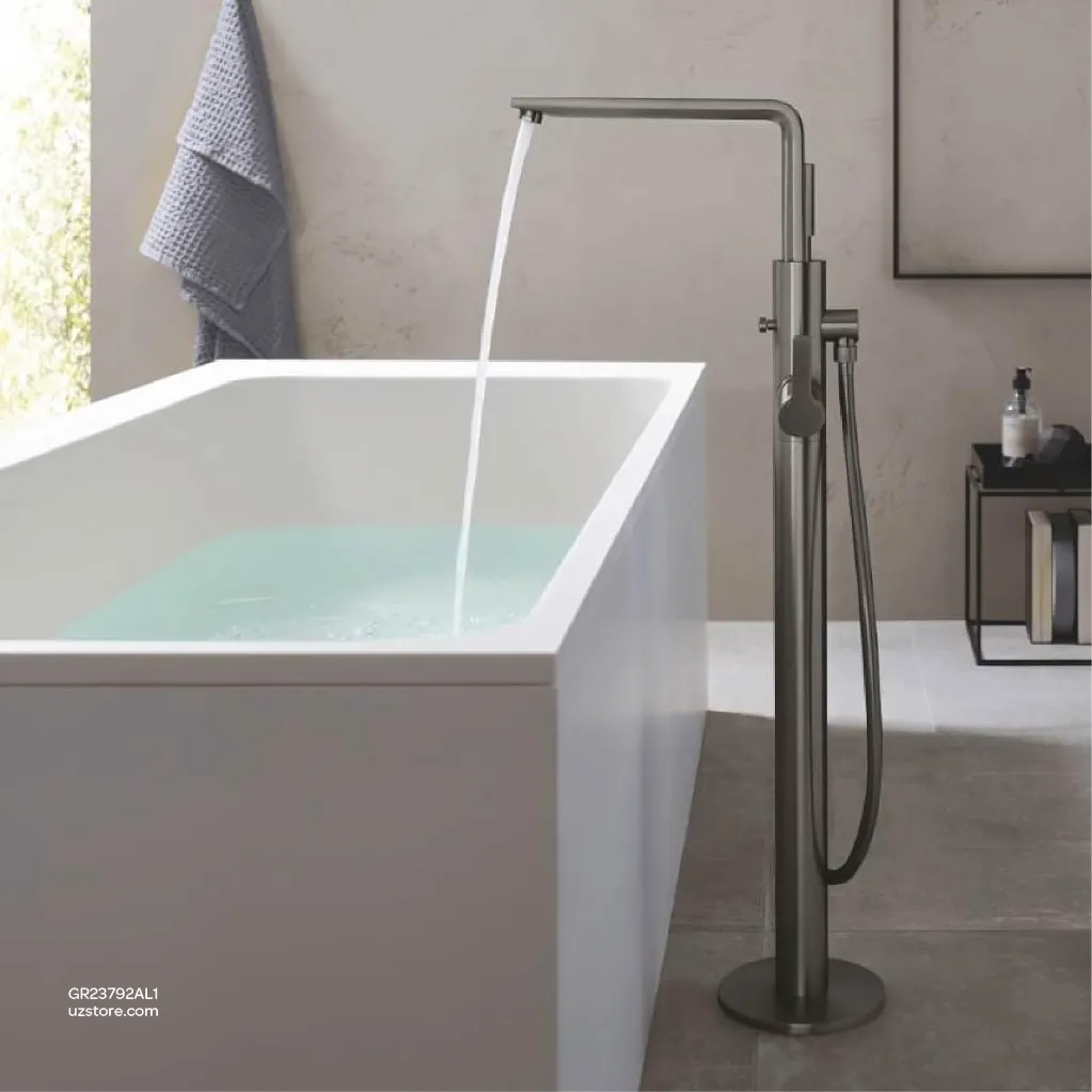 Uzstore  GROHE Lineare Single-lever bath mixer half inch , floor mounted , 23792AL1 , brushed hard graphite GR23792AL1-03.webp