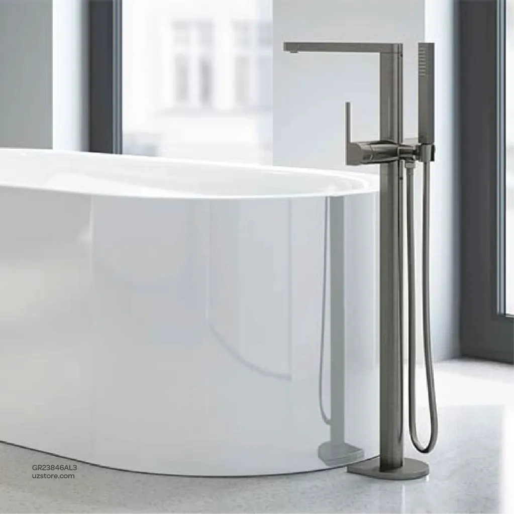 Uzstore  GROHE GROHE Plus Single-lever bath mixer Half Inch , floor mounted , 23846AL3 , brushed hard graphite GR23846AL3-03.webp