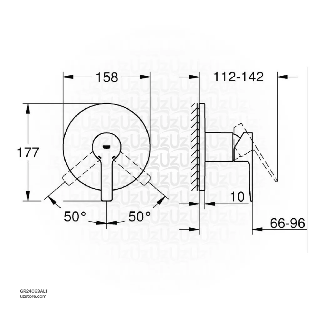 Uzstore GROHE Lineare Single-lever shower mixer , 24063AL1 , brushed hard graphite GR24063AL1-02.webp