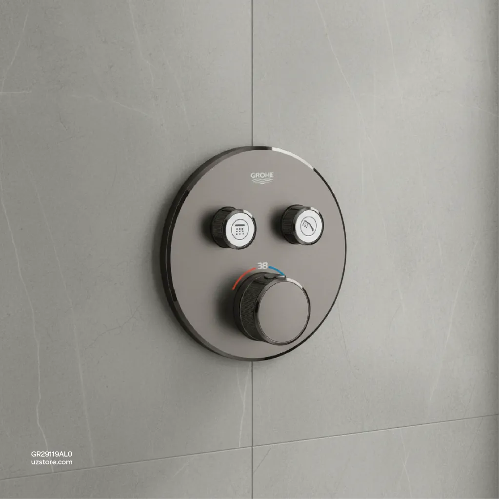 Uzstore GROHE Grohtherm SmartControl Safety mixer for concealed installation with 2 valves , 29119AL0 , brushed hard graphite GR29119AL0-03.webp