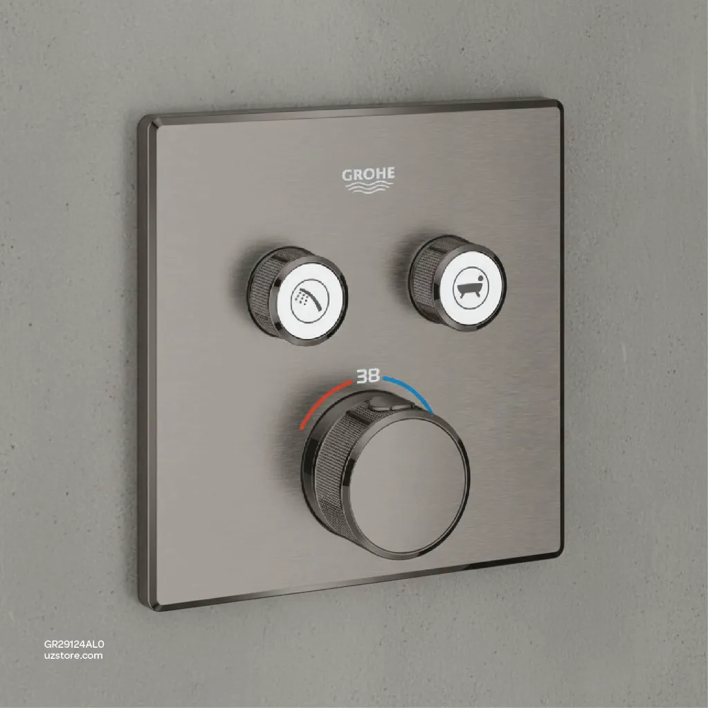 Uzstore GROHE Grohtherm SmartControl Safety mixer for concealed installation with 2 valves , 29124AL0 , brushed hard graphite GR29124AL0-03.webp