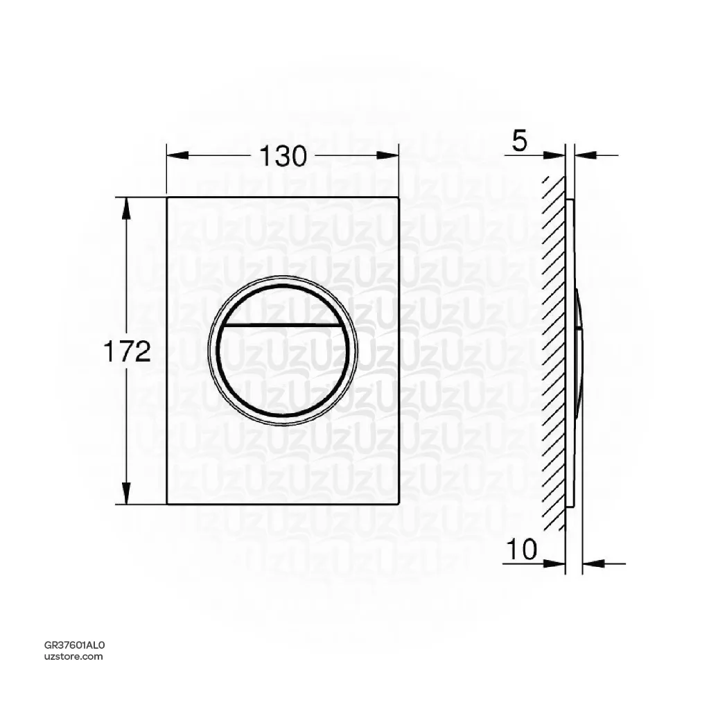 Uzstore GROHE Nova Cosmopolitan S Wall plate , 37601AL0 , brushed hard graphite GR37601AL0-02.webp