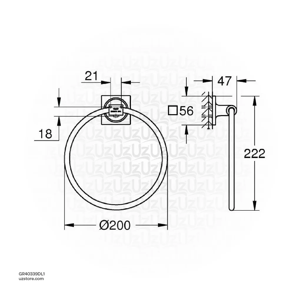 Uzstore GROHE Allure Towel ring , 40339DL1 , brushed warm sunset  GR40339DL1-02.webp