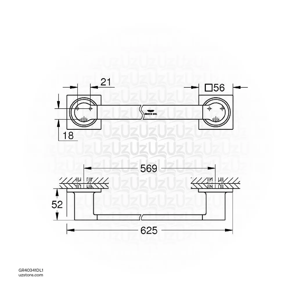 Uzstore  GROHE Allure Towel holder , 40341DL1 , brushed warm sunset GR40341DL1-02.webp