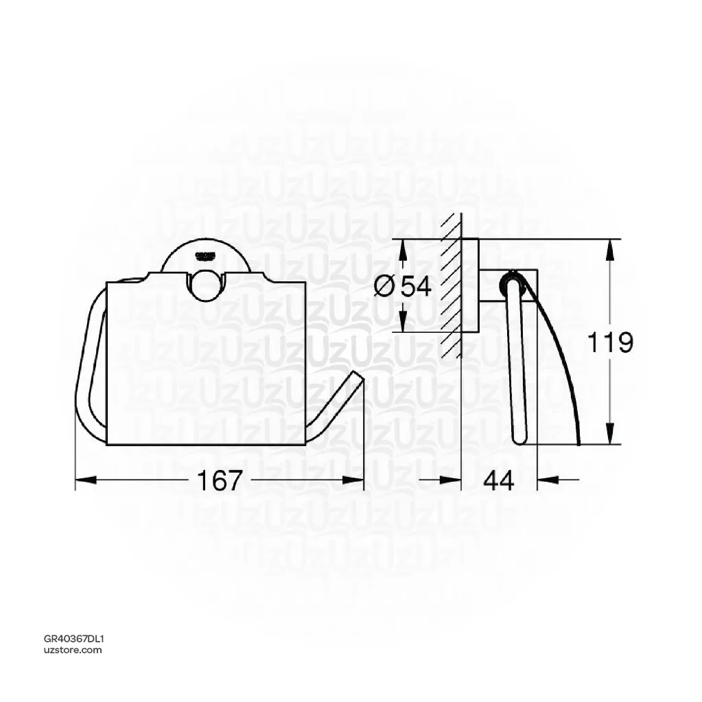 Uzstore GROHE Essentials Toilet paper holder , 40367DL1 , brushed warm sunset  GR40367DL1-02.webp