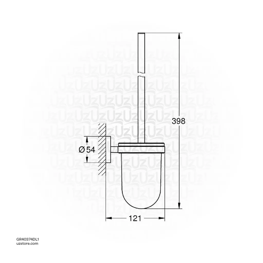Uzstore GROHE Essentials Toilet brush set , 40374DL1 , brushed warm sunset GR40374DL1-02.webp