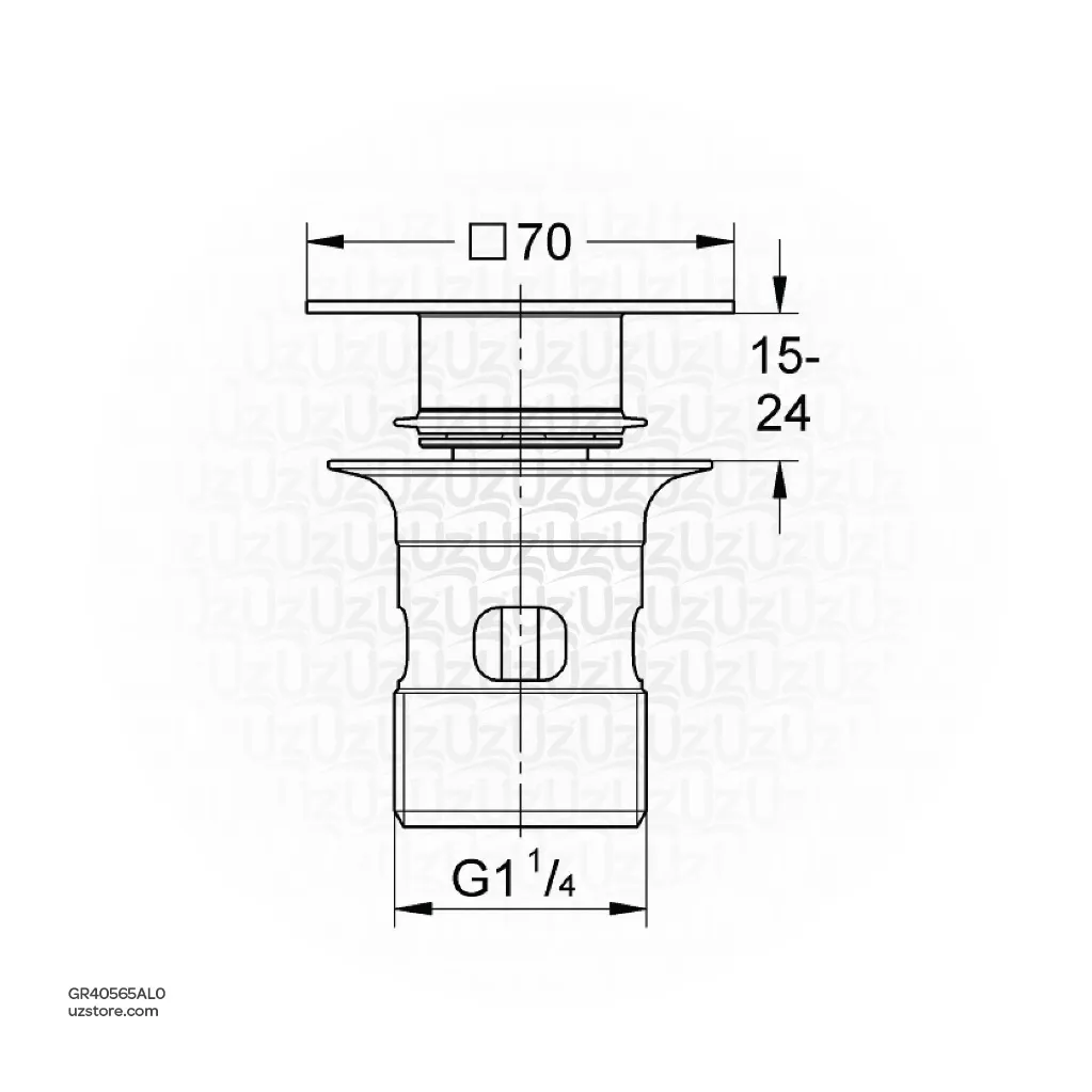 Uzstore GROHE Plug incl. cup , 40565AL0 , brushed hard graphite GR40565AL0-02.webp