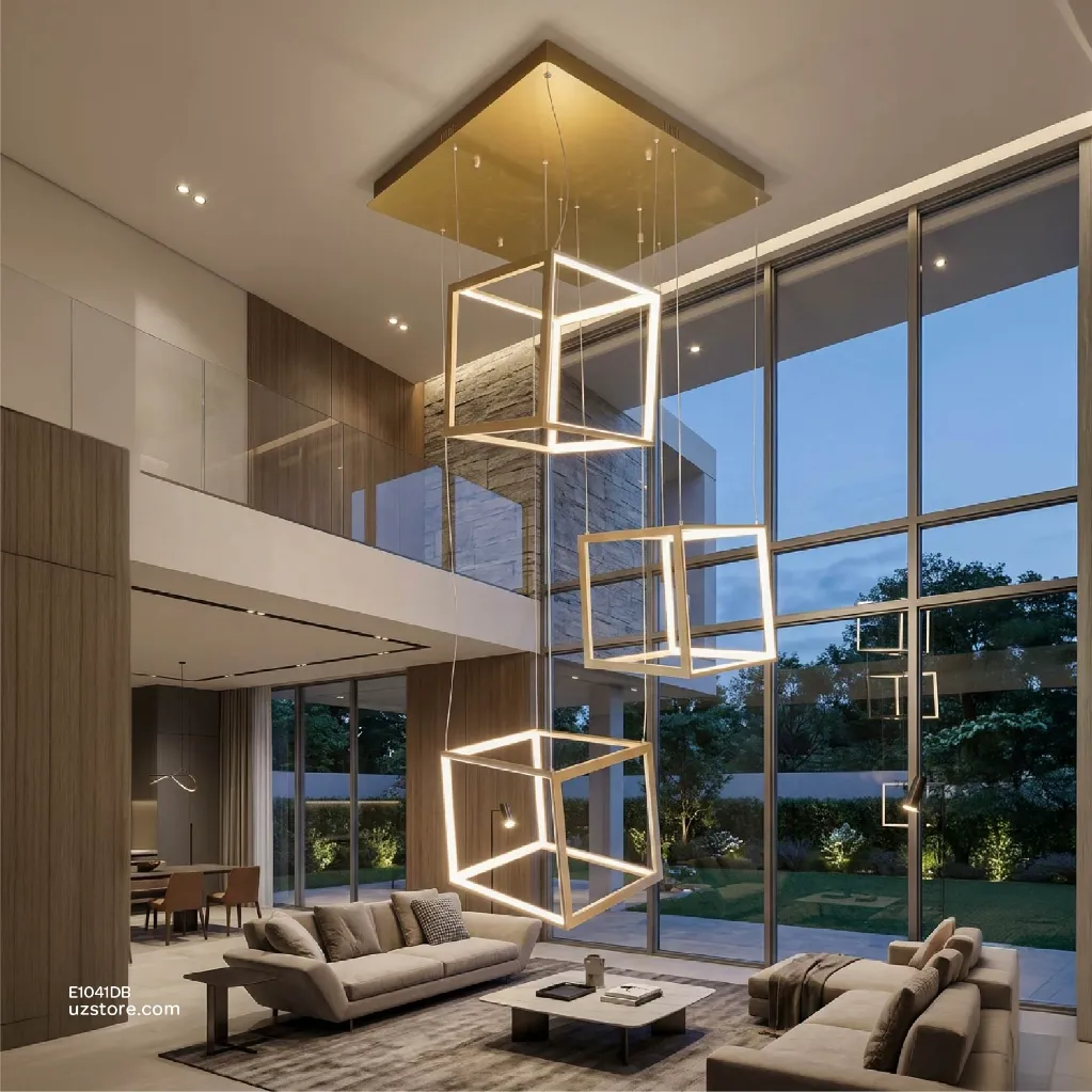 Uzstore Led Pendant Light  Square ABM-9917 150W gold  E1041DB-03.webp