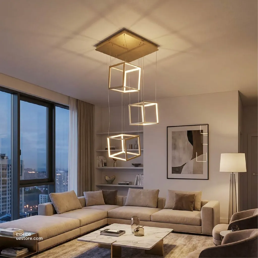 Uzstore Led Pendant Light  Square ABM-9917 150W gold  E1041DB-04.webp