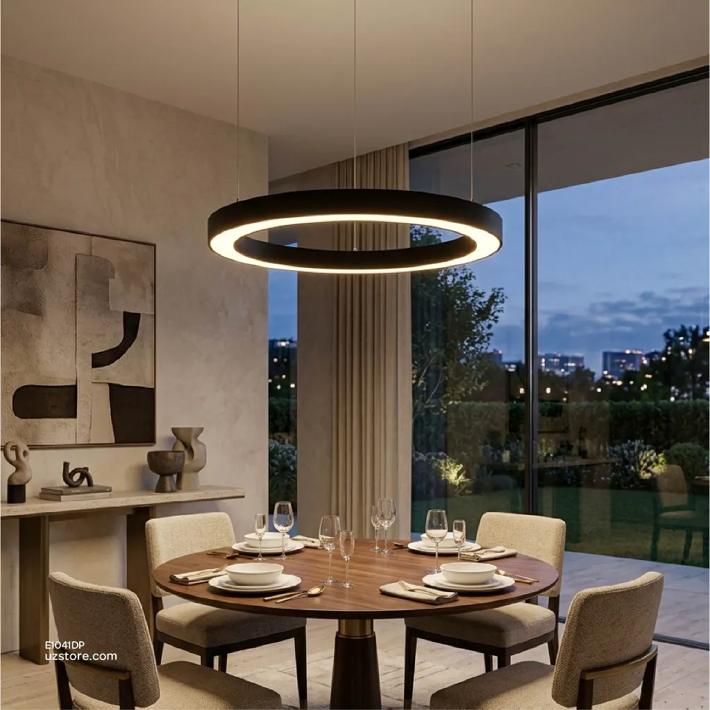 Uzstore Chandelier light 4000K D600xH50MM 18W YC619 Matt Black  E1041DP-02.webp