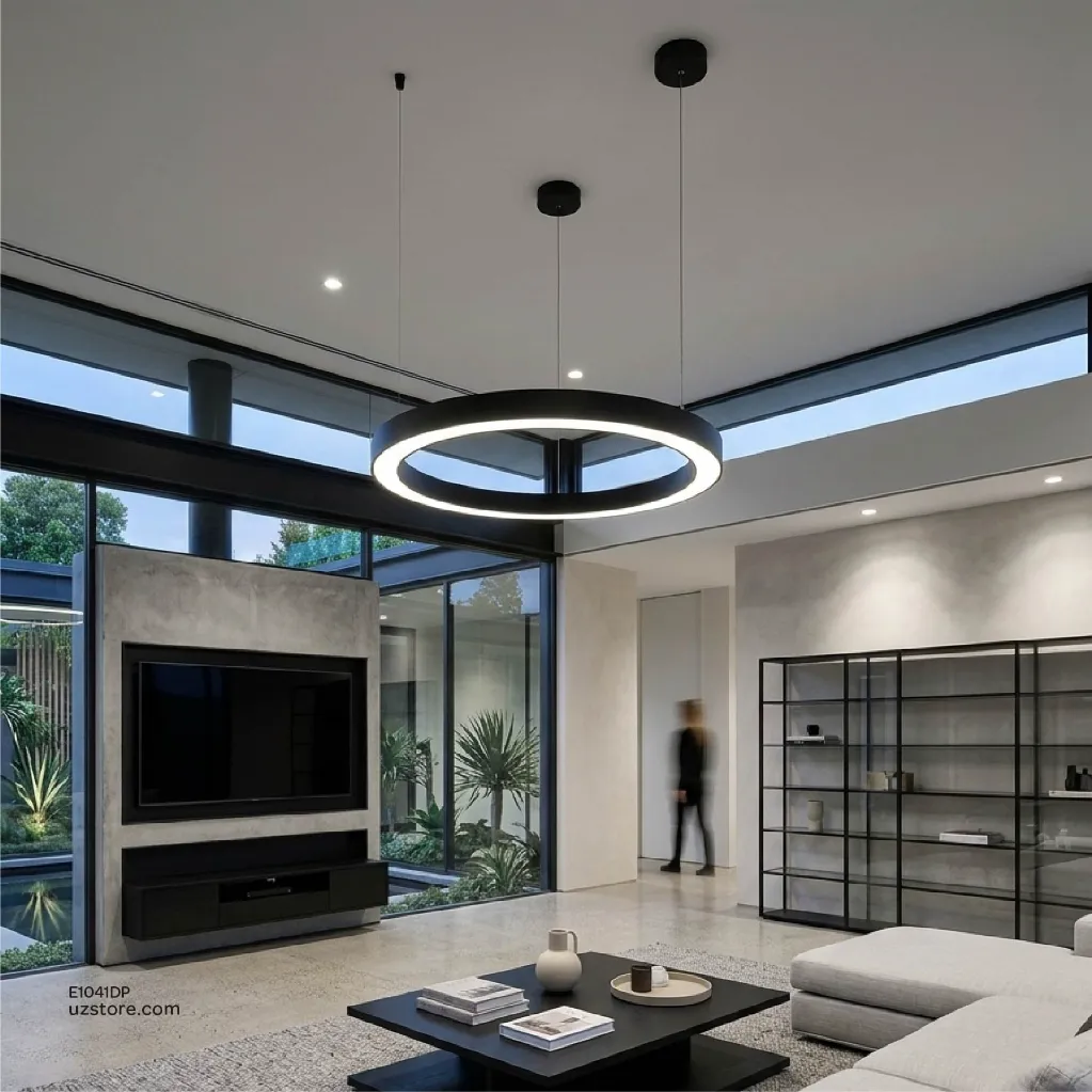 Uzstore Chandelier light 4000K D600xH50MM 18W YC619 Matt Black  E1041DP-03.webp