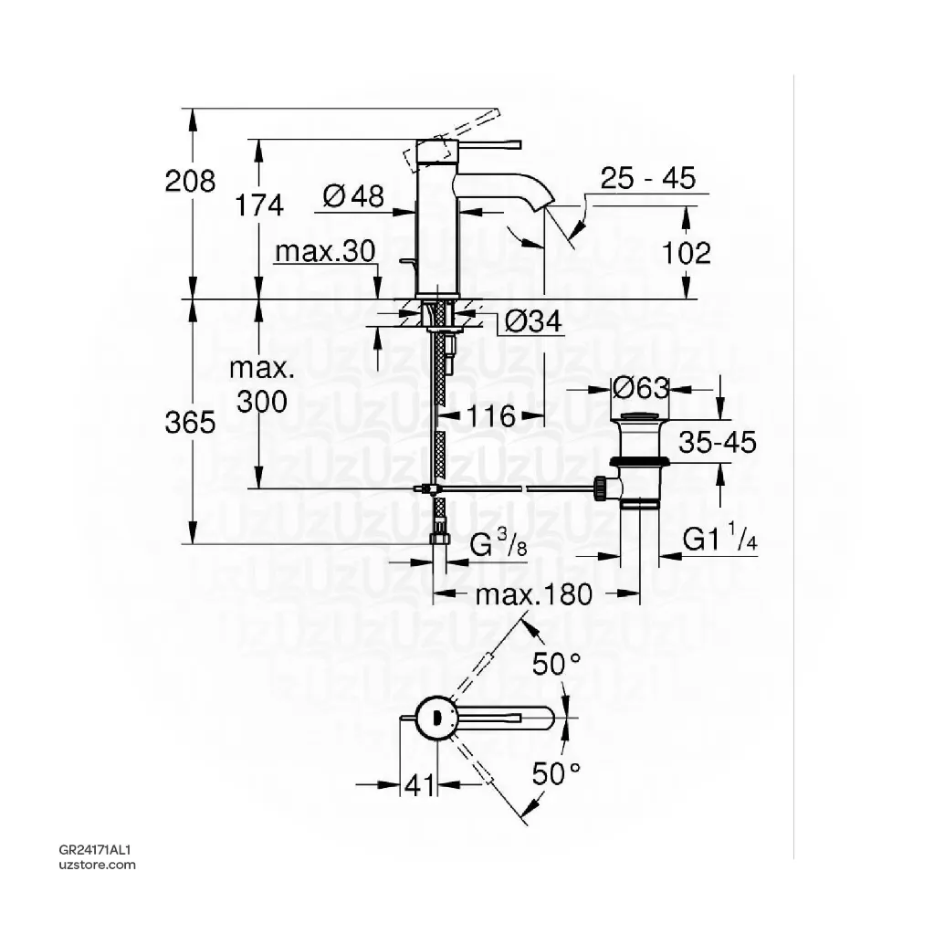 Uzstore GROHE Essence Single-lever basin mixer Half Inch GR24171AL1-02.webp