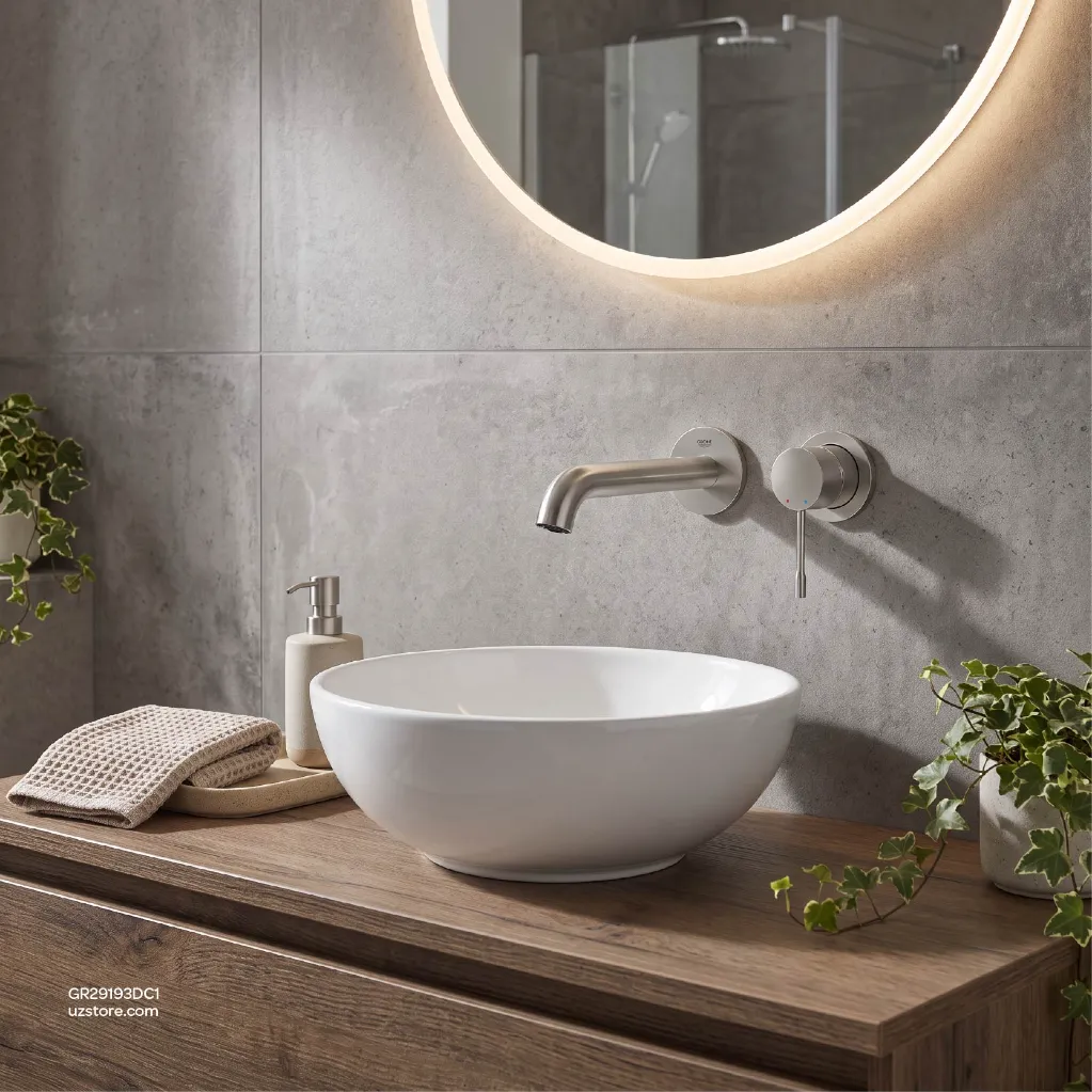 Uzstore GROHE Essence 2-hole basin mixer L-Size , 29193DC1 , supersteel  GR29193DC1-04.webp