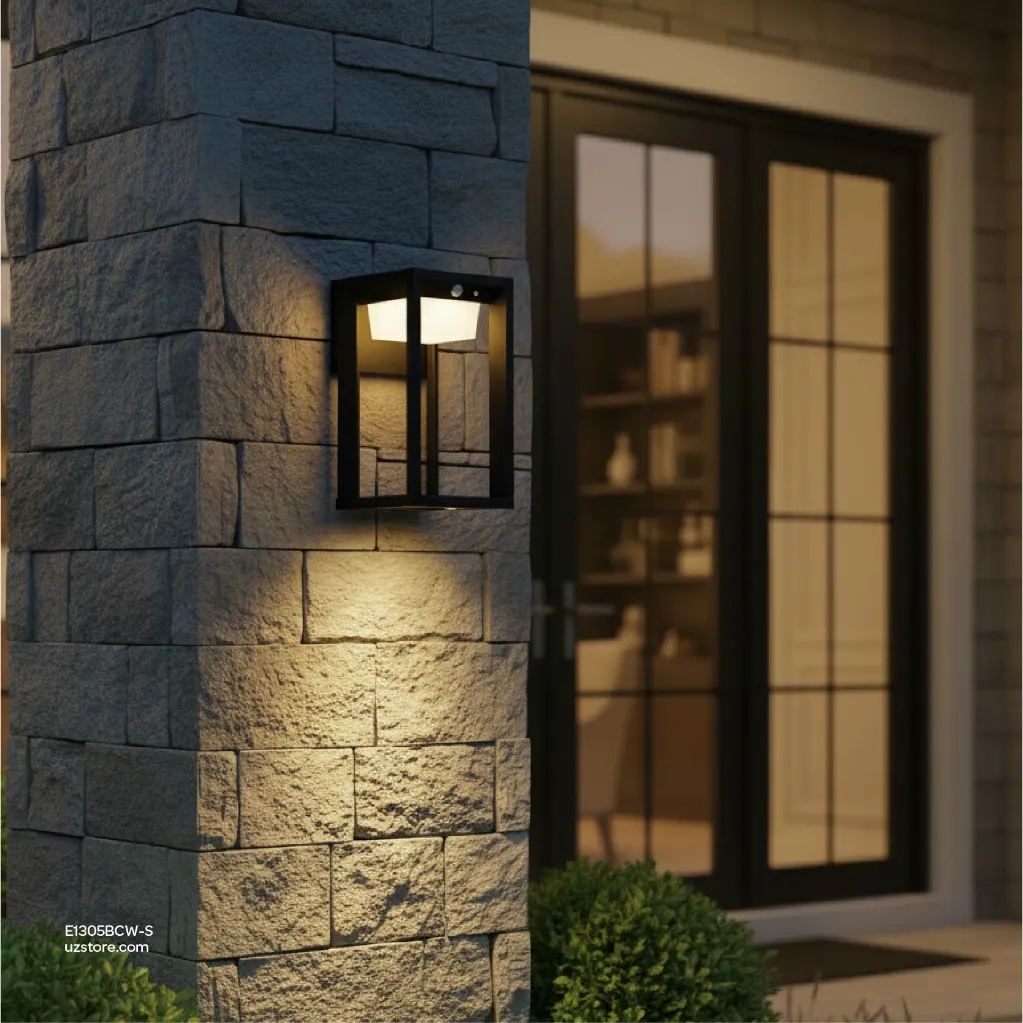 Uzstore OPTARA Outdoor Wall Light - 5WW, 3000-3500K, Aluminum+PC (UV Protected), Matt Black SH-W21015TPC  E1305BCW-S-02.webp