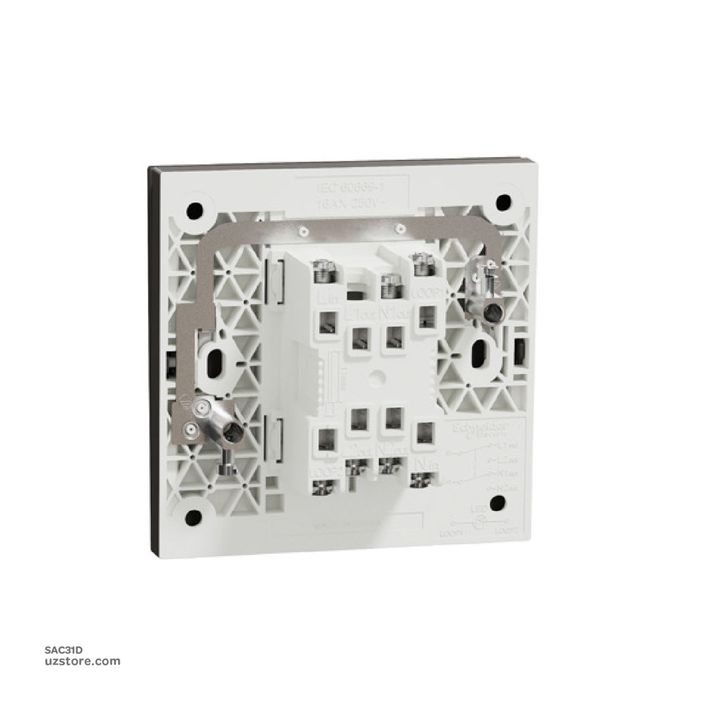 D.B Switch (20A) 3*3 Schneider Avatar On C Dark Grey