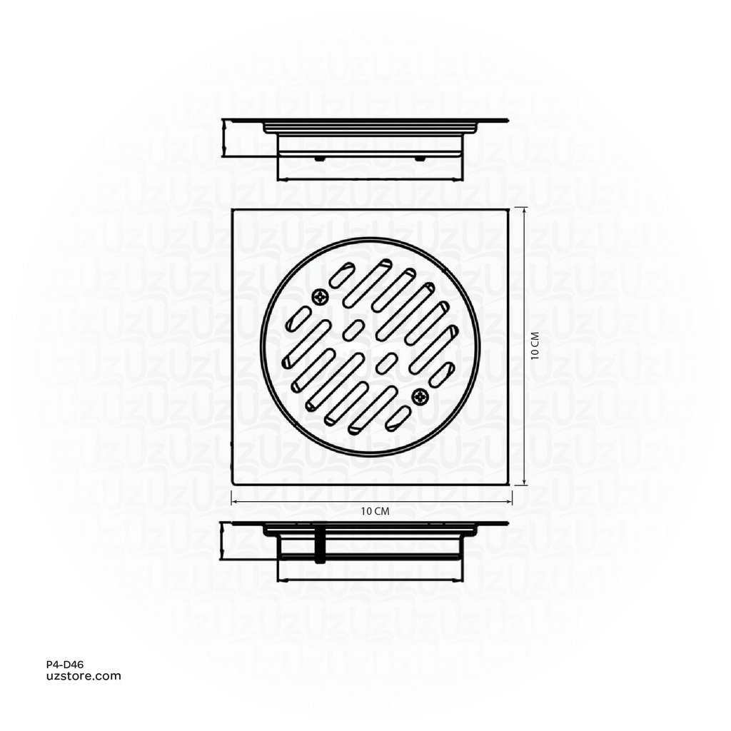 Drainex Stainless Steel 304 Grade Floor drain 4'' Out DZ-S34-15-MR