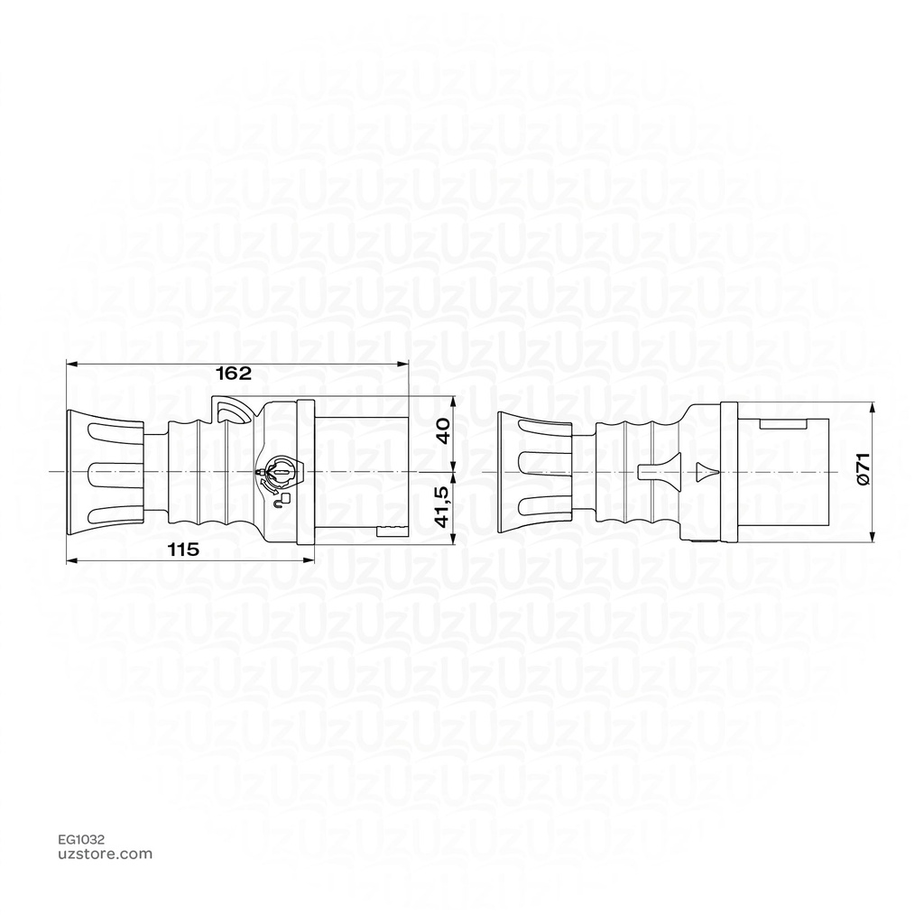 GEWISS 32A 4PIN 400V Industrial Plug IP44 (GW60019H)