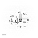GROHE Angle valve 1/2" , 22041000 , chrome