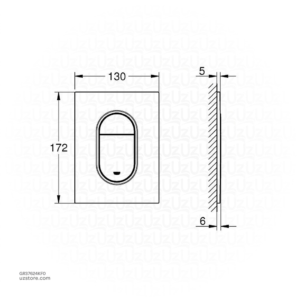 GROHE Arena Cosmopolitan S Wall plate , 37624KF0 , phantom black