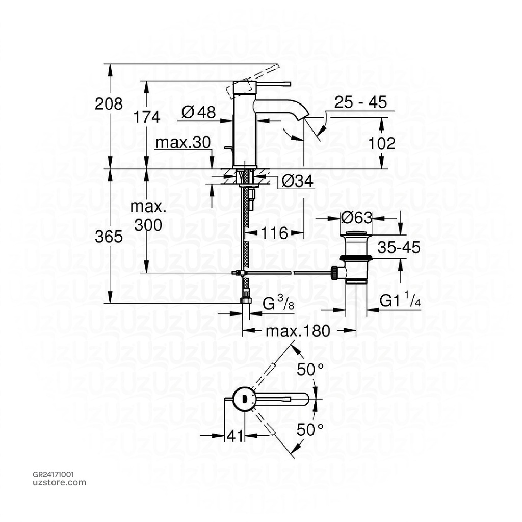 GROHE Essence Single-lever basin mixer 1/2"
S-Size , 24171001 , chrome