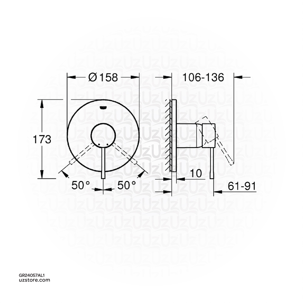 GROHE Essence Single-lever shower mixer , 24057AL1 , brushed hard graphite