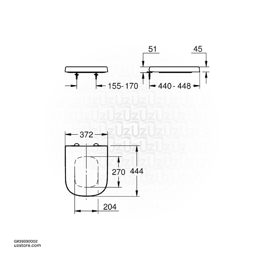 GROHE Euro Ceramic WC seat soft close , 39330002 , alpine white