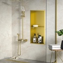 Gold Stainless steel Double Niche wall with light 70x28x12.5cm , B2023K-LED-L