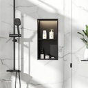 Matte Black Stainless steel Double Niche wall with light  , B2023B-LED-L