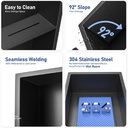 Matte Black Stainless steel Double Niche wall with light  , B2023B-LED-L