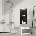 Matte Black Stainless steel Double Niche wall with light  , B2023B-LED-L