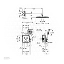 GROHE Grohtherm SmartControl Concealed shower system with Rainshower Mono 310 Cube , 34865KF0 , phantom black