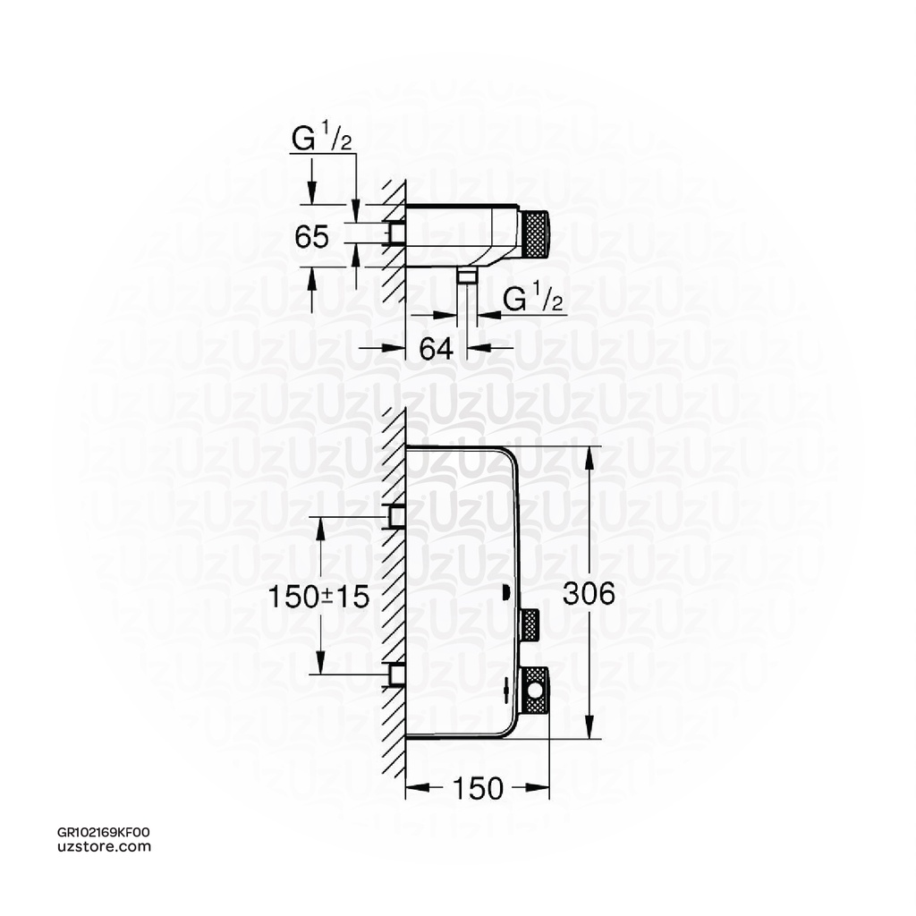 GROHE Grohtherm SmartControl Shower Safety mixer , 102169KF00 , phantom black