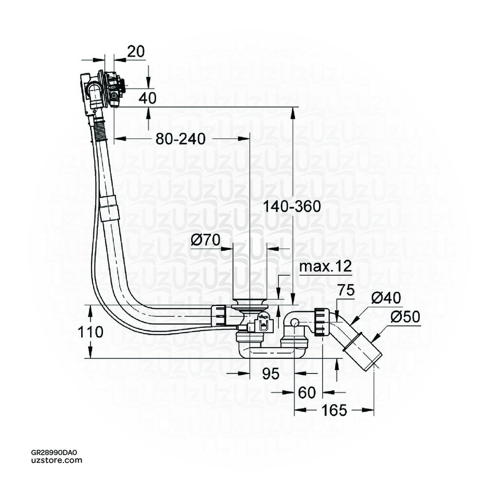 GROHE Talentofill Inlet , pop-up and waste-system , 28990DA0 , warm sunset