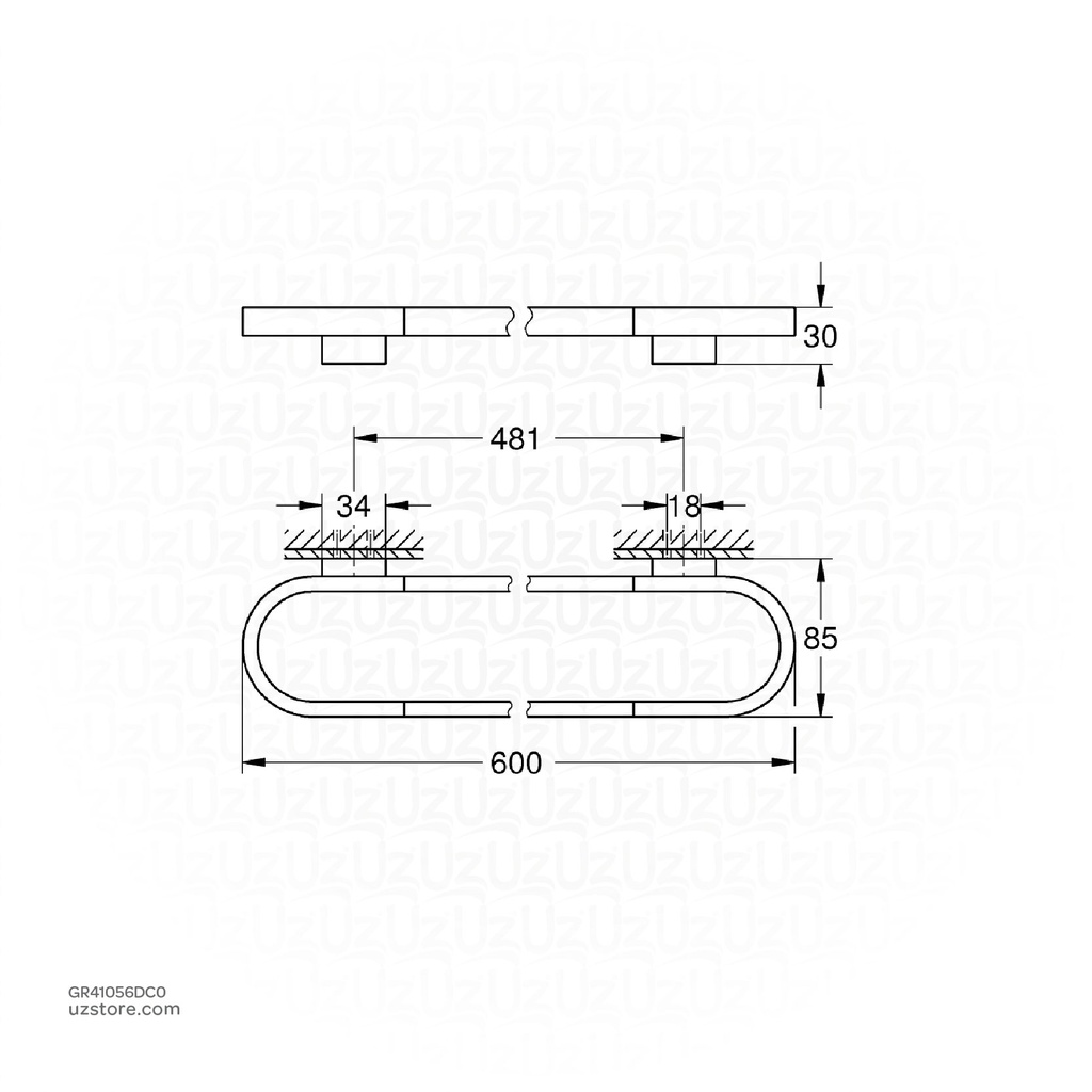 GROHE Selection Towel holder , 41056DC0 , supersteel