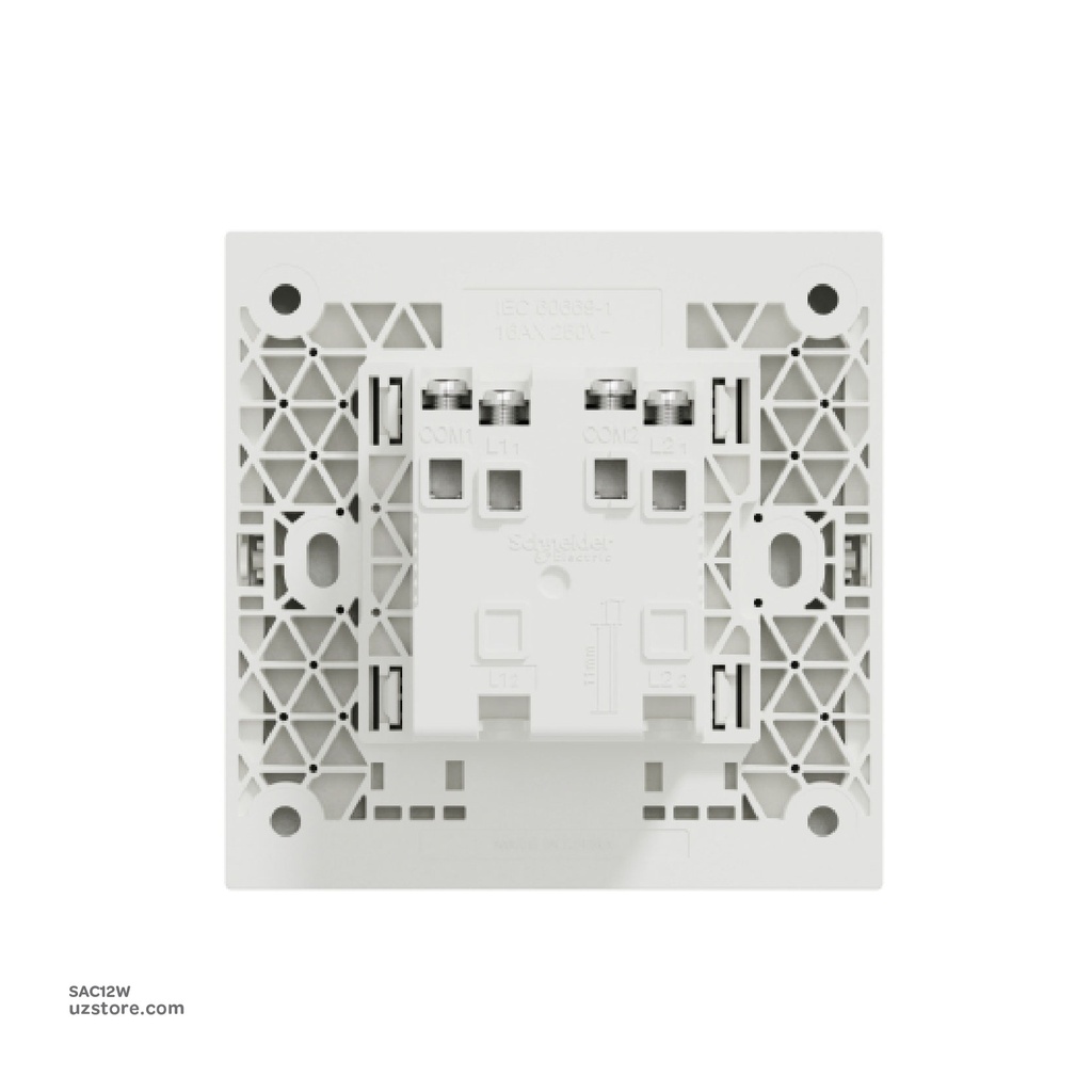 2 gang switch 3*3 1way Schneider Avatar On C White